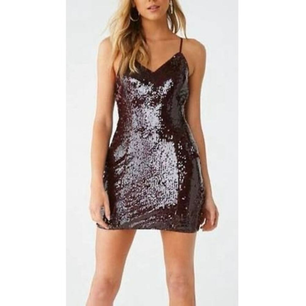 Forever 21 Sequin Mini Dress in Shimmering Black